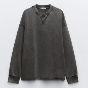 Zara Terry Sweatshirt Mineral Washed Gray